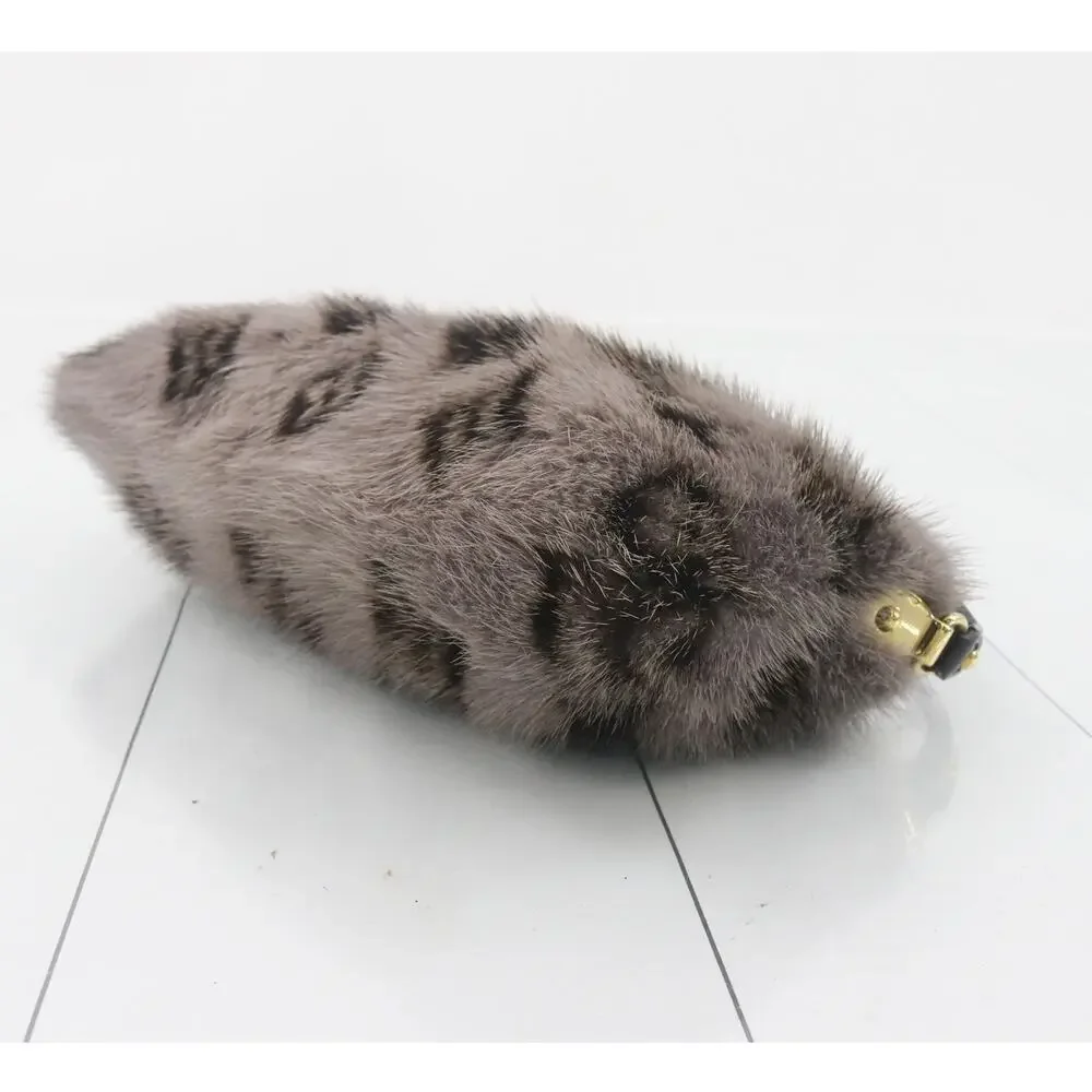 Louis Vuitton Mink Fur Bag Monogram Milla Vision MM Gray Vintage Rare Shoulder